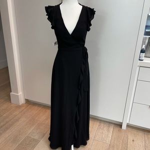 Fame & Partners black wrap dress NWT